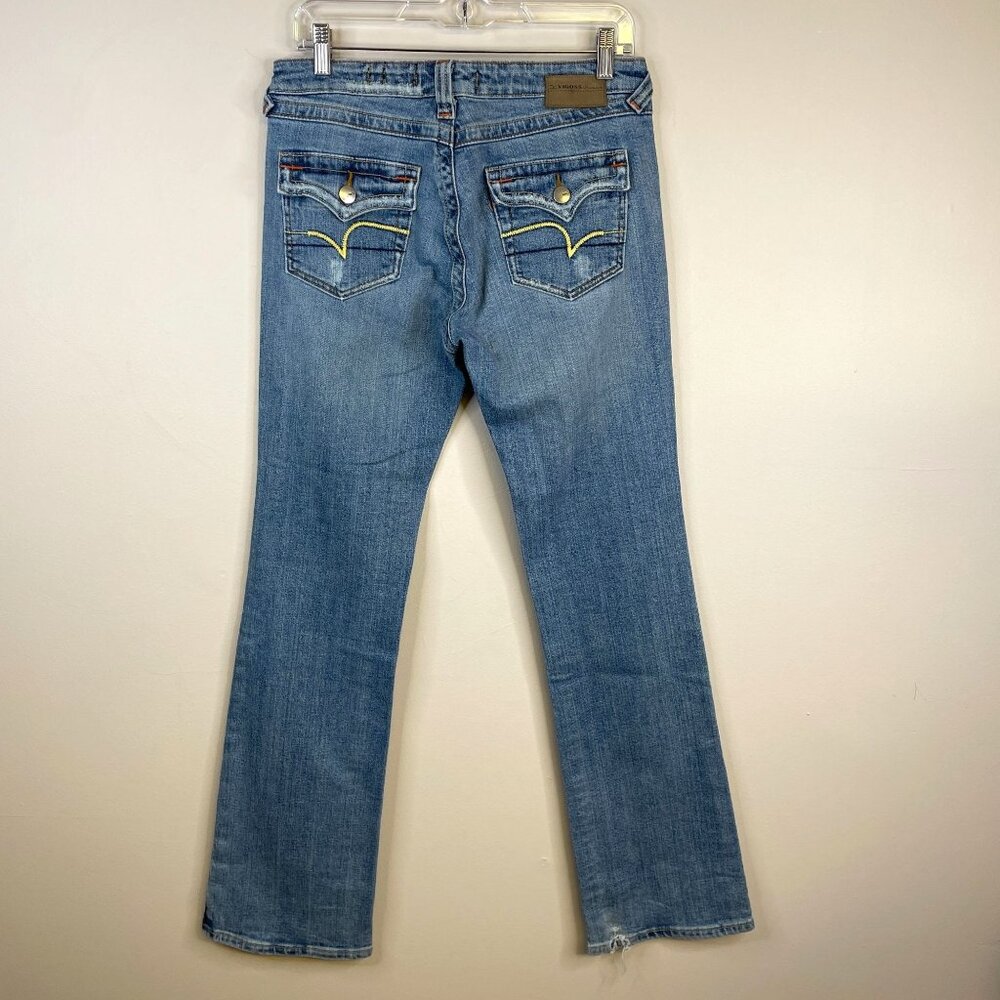 Vintage Y2K‎ Vigoss Premium BOOT CUT Jeans 9 10 Mid Rise Denim EMBROIDERED Logo